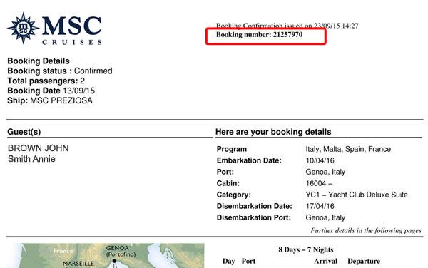 msc cruise company registration form